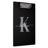 Porte-bloc Monogramme moderne gris noir script (Swatch)