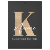 Porte-bloc Monogramme moderne Initiale K & Nom Personnalisé (Dos)