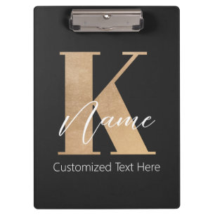 Porte-bloc Monogramme moderne Initiale K & Nom Personnalisé