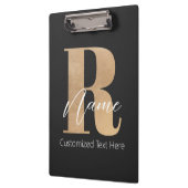Porte-bloc Monogramme Moderne Initiale R & Nom Personnalisé (Gauche)