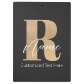 Porte-bloc Monogramme Moderne Initiale R & Nom Personnalisé (Dos)