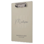 Porte-bloc Monogramme moderne Logo Beige Consultant (Gauche)