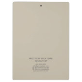 Porte-bloc Monogramme moderne Logo Beige Consultant (Dos)