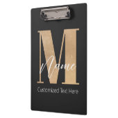 Porte-bloc Monogramme moderne M & Nom initial Personnalisé (Gauche)