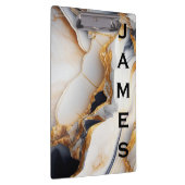 Porte-bloc Monogramme moderne Marbre et or personnalisé (Swatch)