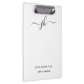 Porte-bloc Monogramme Moderne Noir Blanc Nom de Script (Swatch)