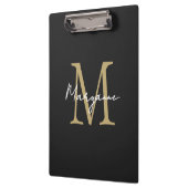 Porte-bloc Monogramme Moderne Noir Or (Gauche)