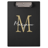 Porte-bloc Monogramme Moderne Noir Or (Devant)