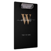 Porte-bloc Monogramme moderne Noir Script Nom initial (Swatch)