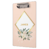 Porte-bloc Monogramme moderne Porte - bloc Floral d'or person (Gauche)