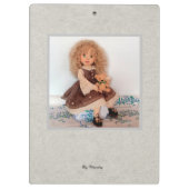 Porte-bloc Monogramme moderne Poupée à la mode (Dos)