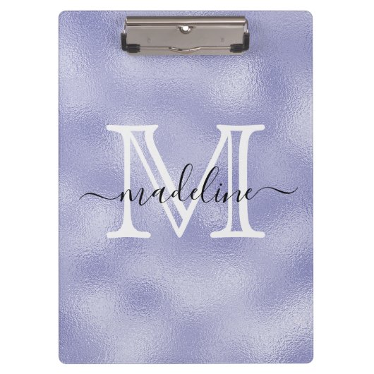 Porte-bloc Monogramme moderne violet à huile violette (Devant)