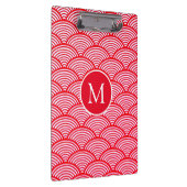 Porte-bloc Monogramme Motif de pétoncle rouge et blanc (Swatch)