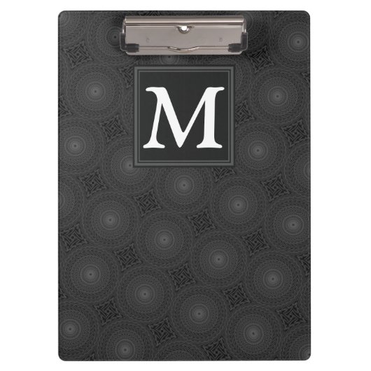 Porte-bloc Monogramme motif des cercles de charbon (Devant)