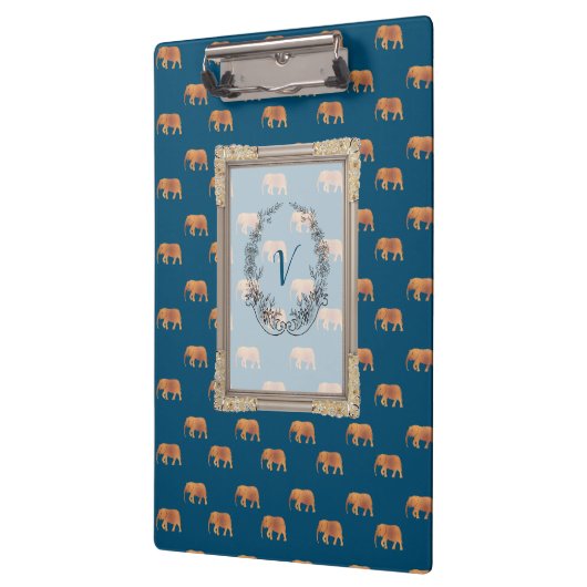 Porte-bloc Monogramme Motif éléphants modernes élégants (Gauche)