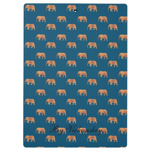 Porte-bloc Monogramme Motif éléphants modernes élégants (Dos)