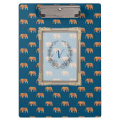 Porte-bloc Monogramme Motif éléphants modernes élégants (Devant)