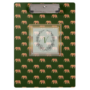 Porte-bloc Monogramme Motif éléphants modernes élégants