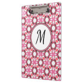 Porte-bloc Monogramme Motif géométrique du cercle blanc rose (Gauche)