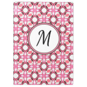 Porte-bloc Monogramme Motif géométrique du cercle blanc rose (Dos)