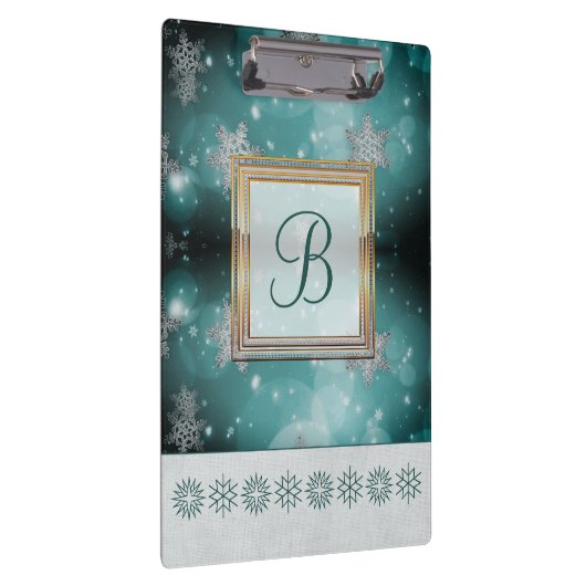 Porte-bloc Monogramme Motif moderne et élégant Snowflakes hiv (Swatch)