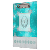 Porte-bloc Monogramme Motif moderne et élégant Snowflakes hiv (Gauche)