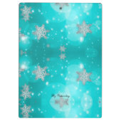 Porte-bloc Monogramme Motif moderne et élégant Snowflakes hiv (Dos)