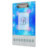 Porte-bloc Monogramme Motif moderne et élégant Snowflakes hiv (Gauche)