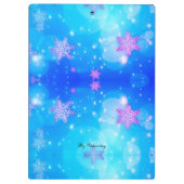 Porte-bloc Monogramme Motif moderne et élégant Snowflakes hiv (Dos)