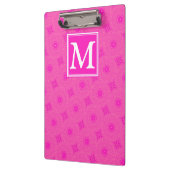 Porte-bloc Monogramme motif rose chaud cercles (Gauche)