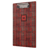 Porte-bloc Monogramme Motif Tartan Rouge Et Noir Moderne (Gauche)