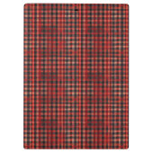 Porte-bloc Monogramme Motif Tartan Rouge Et Noir Moderne (Dos)