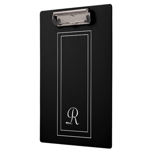 Porte-bloc Monogramme noir et blanc simple (Gauche)