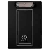 Porte-bloc Monogramme noir et blanc simple (Devant)