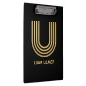 Porte-bloc Monogramme noir et or élégant (Swatch)