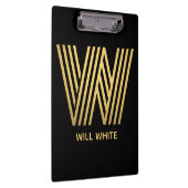Porte-bloc Monogramme noir et or élégant (Swatch)
