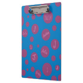Porte-bloc Monogramme Nom initial Purple Dot Bleu Girly Jolie (Gauche)