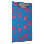 Porte-bloc Monogramme Nom initial Purple Dot Bleu Girly Jolie (Swatch)