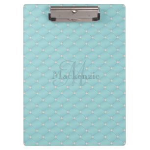 Porte-bloc Monogramme Nom Personnalisé Quilt Design Turquoise
