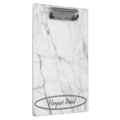 Porte-bloc Monogramme Nom Simple Marbre Blanc (Swatch)