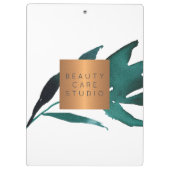 Porte-bloc Monogramme or cuivre métal océan bleu (Dos)