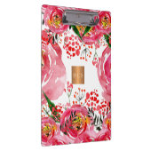 Porte-bloc Monogramme or cuivre métallique rose blanc floral (Swatch)