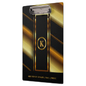 Porte-bloc Monogramme Or foncé et bandes diagonales noires (Gauche)