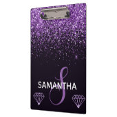 Porte-bloc Monogramme Pailleté Violet & Diamants (Gauche)