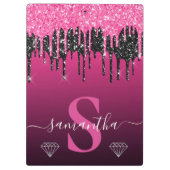 Porte-bloc Monogramme Parties scintillant à séchage rose et n (Dos)