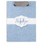 Porte-bloc Monogramme Parties scintillant bleu ciel (Devant)