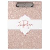 Porte-bloc Monogramme Parties scintillant rose (Devant)