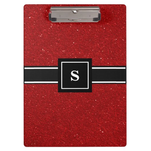 Porte-bloc Monogramme parties scintillant rouge (Devant)