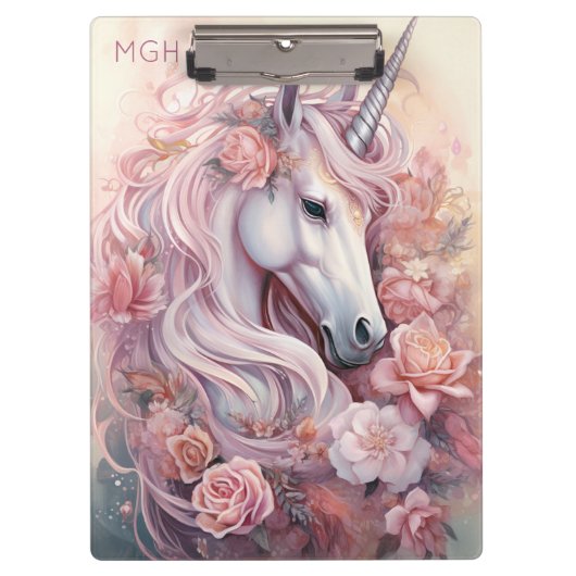 Porte-bloc Monogramme personnalisé belle licorne (Devant)