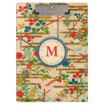 Monogramme personnalisé floral japonais vintage